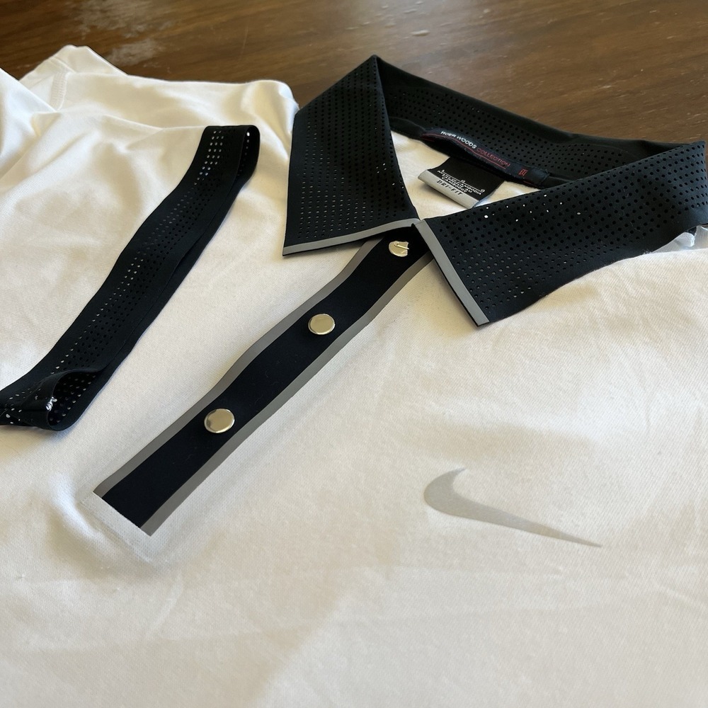 Nike Tiger Woods TW Men's Golf Polo Shirt XL 518107-104 Black White